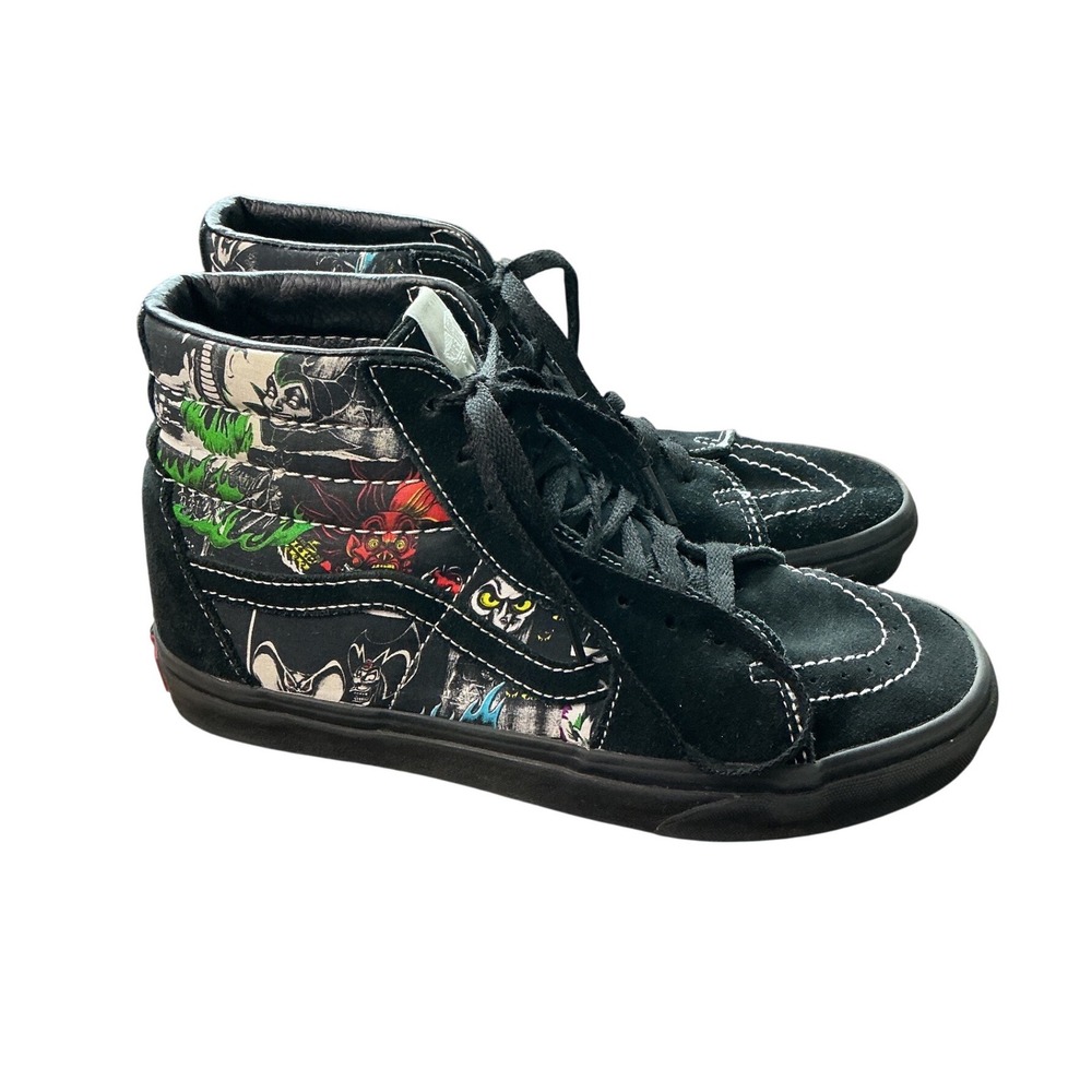 Vans Sk8-Hi Disney 100 Villains Black High‎ Top Sneakers Mens 6.5 Womens 8.0